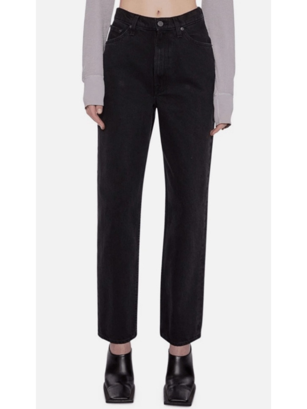 Mother SNACKS! Denim Jeans High Waisted Double Hover Black Smackin Good 26 NEW